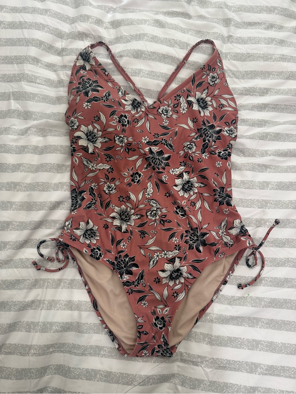 Kona Sol Pink Floral One-Piece Swimsuit